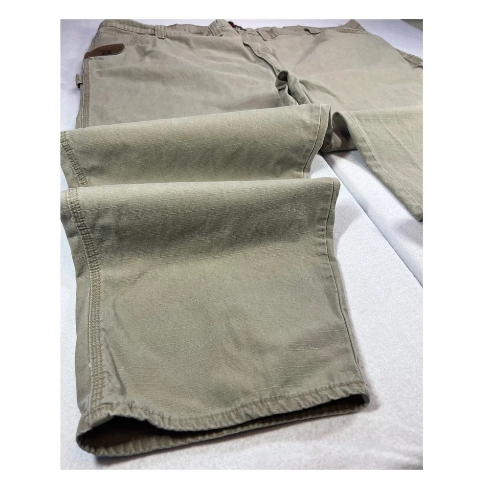 Wrangler Riggs Workwear Pants Khaki Ripstop Carpenter Utility Gorpcore 55x32